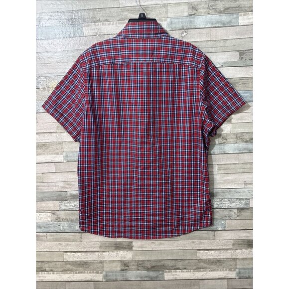 Men’s Abercrombie And Fitch Button Down Dress Shirt Short Sleeve Red Size Xl - Picture 9 of 9